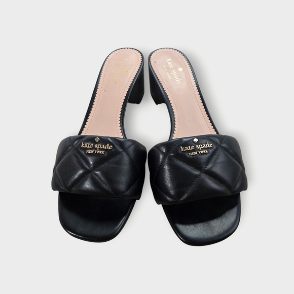 Kate Spade Pillow Sandal Women’s 9.5B Black Flats Quilted Slip On EU 40 - Picture 5 of 10